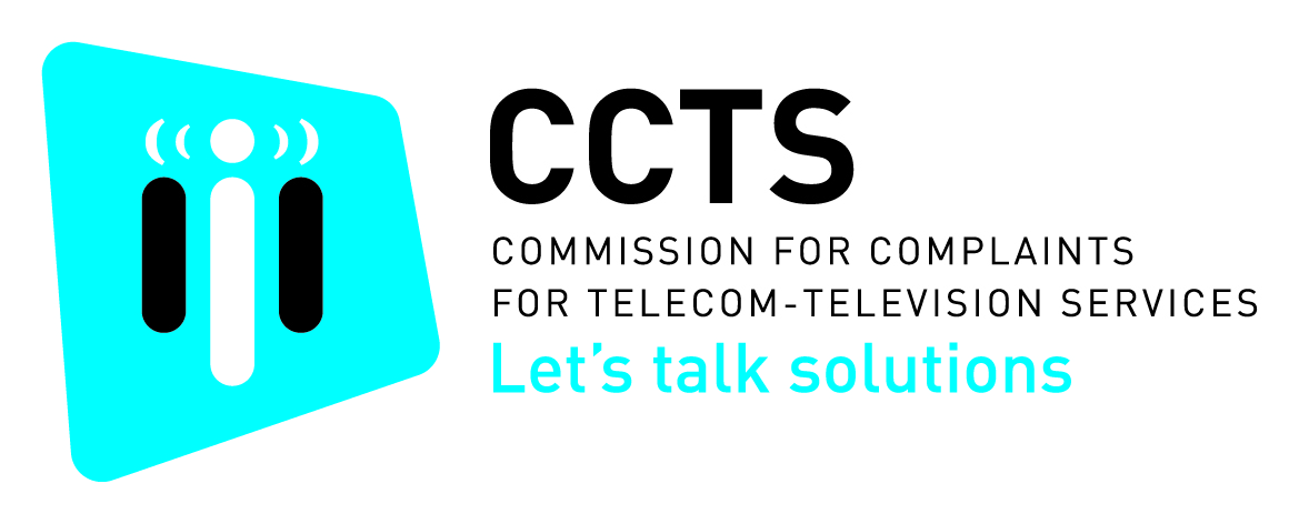CCTS Logo: Commission for complaints for Telecom and Television services.