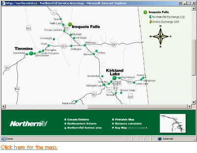 NorthernTel Service Area Map